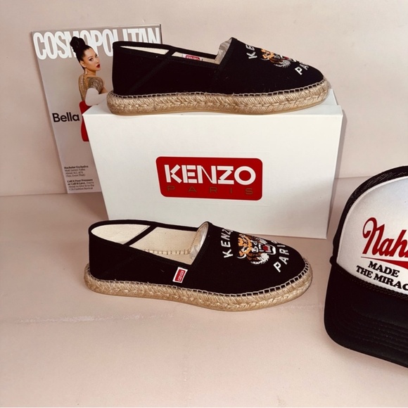 KENZO Black Kenzo Paris Embroidered Espadrilles - Picture 3 of 4